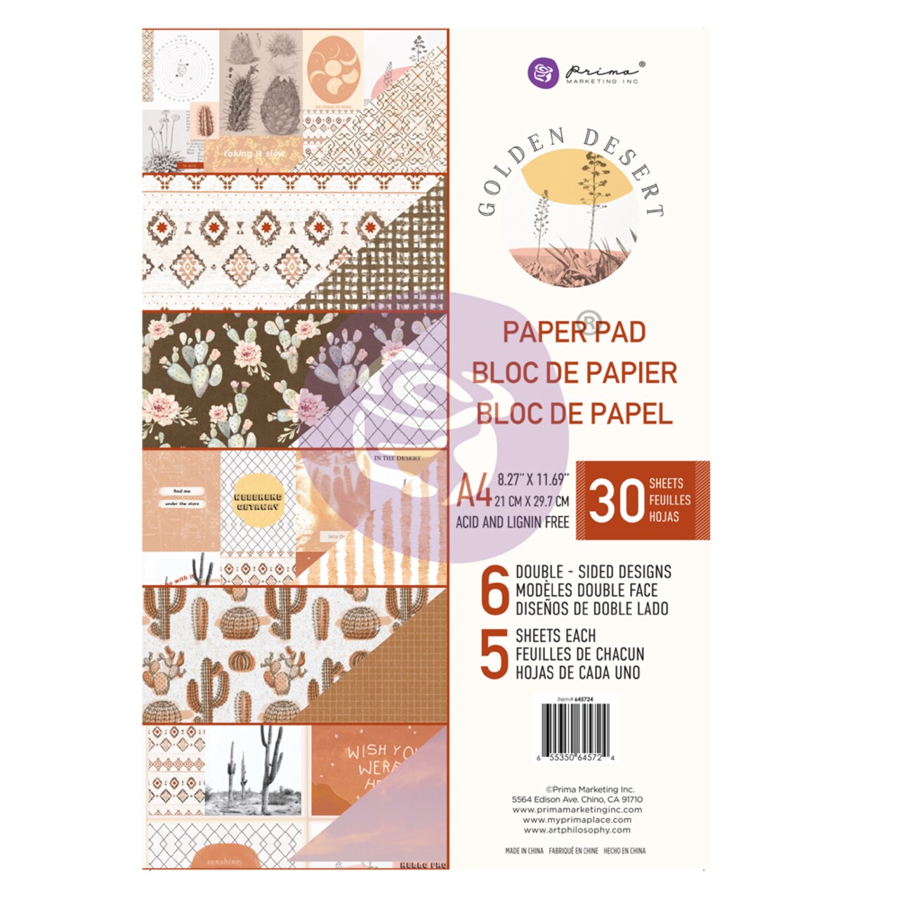 Prima Marketing Inc Golden Desert Collection A4 Paper Pad - 30 Sheets 655350645724